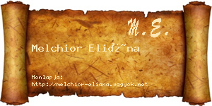 Melchior Eliána névjegykártya